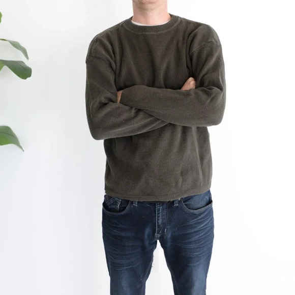 Italian Casa Moda Olive Green Knit Sweater Men's Medium?Unisex - Picture 6 of 11